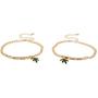 Lux Accessories Goldtone Best Buds BFF Friends Marijuana Leaf Bracelet Set (2pc)