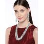 Aheli Indian Bollywood Style Wedding Party Faux Kundan Necklace with Earrings Set Ethnic Fashion Jewelry for Women