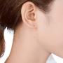 FANCIME 14K Real Solid Yellow Gold Threader Earrings with 2 Natural Round Cut Diamonds 0.03ct Minimalism Long Drop Earrings Fine Jewelry for Women 1.17g