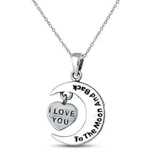 Charmsy Sterling Silver Jewelry Inspiration Engraved Pendant Necklace with Cable Chain for Women Teen
