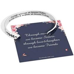 Bracelets for Women Personalized Gifts, Stainless Steel Engraved Funny Quote Inspirational Bracelet Birthday Christmas Funny Gifts for Friend, Mom, Daughter, Sister, Personalized Gift Come Gift Box