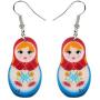 WEVENI Acrylic Russian Matryoshka Doll Earrings Dangle Drop Charm Jewelry For Women Girls Novelty Gifts