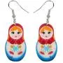 WEVENI Acrylic Russian Matryoshka Doll Earrings Dangle Drop Charm Jewelry For Women Girls Novelty Gifts