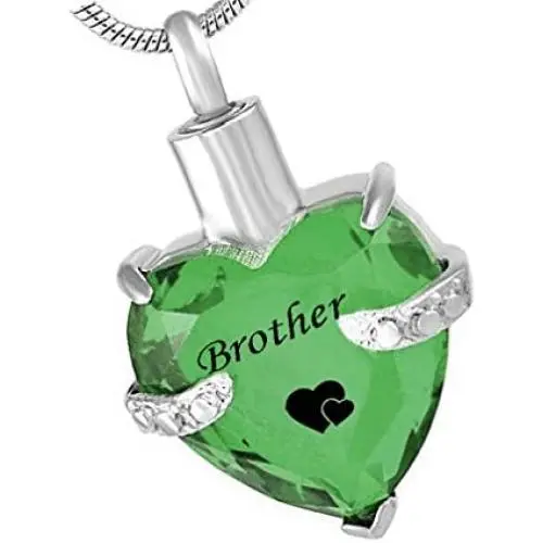 misyou Glass Cremation Jewelry Brother Birthstone Pendant Urn Necklace Ashes Holder Keepsake misyou Glass Cremation Jewelry Brother Birthstone Pendant Urn Necklace Ashes Holder Keepsake