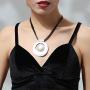 Vintage Black Chain Chokers chunky Necklaces leather for women with Silver Pendant Jewelry