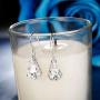 Sllaiss Made with Swarovski Crystals Teardrop Dangle Earrings for Women 925 Sterling Silver French Hook Earrings Hypoallergenic Jewelry Gift