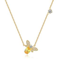 Coloura Womens Brass Necklace with Sunflower for Womens & Girls, Rose Gold Plated Cubic Zirconia Pendant Necklace Hypoallergenic & Nickel Free
