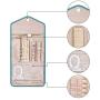 BAGSMART Travel Jewelry Organizer Roll Foldable Jewelry Case for Journey-Rings, Necklaces, Bracelets, Earrings, Teal
