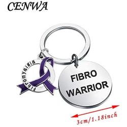 CENWA Fibromyalgia Purple Ribbon Keychain Fibromyalgia Awareness Gift Fibromyalgia Jewelry Fibro Warrior Keychain