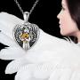 ROMANTIC WORK Heart Shape Locket Necklace That Holds Pictures Sterling Silver Photo Pendant Jewelry Memory Gift for Women, 18''+2'' Extension Rolo Chain