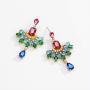 Chandelier Statement Drop Earrings Wedding Long Dangle Earrings Bridal Style Multicolor Teardrop CZ Stones