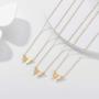 OSIANA Gold Dainty Butterfly Initial Necklace for Women 18K Plated Gold Tiny Cute Letter Pendant Name Alphabet Choker Necklace Minimalist Personality Gift Friendship Jewelry for Her