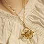 YienDoo Vintage Sand Clock Necklace Sand Glass Large Pendant Hourglass Pendant Time-Turner Necklace Jewelry for Women and Girls (Gold)