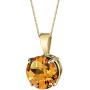 14 Karat Yellow Gold Round Cut 1.75 Carats Citrine Pendant