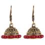 Saissa Silver Plated Metal Small Lightweight Jhumka Boho Earrings Indian Jewelry for Women