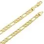 The Bling Factory 4mm-9mm 14k Yellow Gold Plated Flat Figaro Chain Necklace The Bling Factory 4mm-9mm 14k Yellow Gold Plated Flat Figaro Chain Necklace