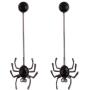 Lux Accessories Silvertone Black Round Rhinestones Drop Spider Dangle Earrings