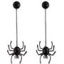 Lux Accessories Silvertone Black Round Rhinestones Drop Spider Dangle Earrings Lux Accessories Silvertone Black Round Rhinestones Drop Spider Dangle Earrings