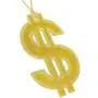 Skeleteen Hip Hop Gold Necklace - Rapper Dollar Sign Medallion Gangster Golden Chain Costume Bling Jewelry