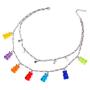 N/Q Layered Punk Gothic Resin Gummy Cartoon Bear Link Chain Pendant Necklace Colorful Rock Hip Hop Transparent Animal Choker Necklace for Women Girls Party Jewelry Gift