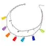 N/Q Layered Punk Gothic Resin Gummy Cartoon Bear Link Chain Pendant Necklace Colorful Rock Hip Hop Transparent Animal Choker Necklace for Women Girls Party Jewelry Gift