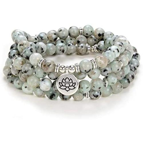 Prayer Yoga Jewelry Lotus Seed Charm Wrist Bracelet Mala Beads 108 Rosary Necklace Meaningful Handmade Gifts