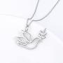 S925 Sterling Silver Jewelry Animal in Heart Pendant Necklace 18 inches