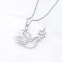 S925 Sterling Silver Jewelry Animal in Heart Pendant Necklace 18 inches
