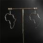 DAMLENG Unique Vintage Hollow Gold Silver African Map Dangle Earrings Ethnic Style African Drop Earrings for Women Bohemia Style Jewelry