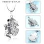 mingkejw Cremation Jewelry Frog Urn Necklace for Ashes Stainlee Steel Urn Necklace Keepsake for Human Ashes
