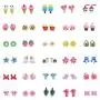 Minihope 30 pairs little girls earrings hypoallergenic,Cute Multiple Animal Donut Stud Earrings for Kids,Made with Polymer Clay,Best gifts for girls.