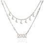 ZMNNOPPAB Layered Necklace for Women, Dainty Choker with Birth Year Necklace