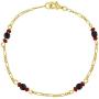 In Season Jewelry 18k Gold Plated Evil Eye Protection Simulated Azabache Bracelet for Teens Ladies