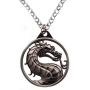 Generic Mortal Kombat Vintage Charms Dragon Amulet Necklace Grey Pendant