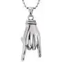COOLSTEELANDBEYOND Punk Rock Roll, Steel Mens Womens Hand Pendant Necklace, 30 inches Steel Ball Chain COOLSTEELANDBEYOND Punk Rock Roll, Steel Mens Womens Hand Pendant Necklace, 30 inches Steel Ball Chain