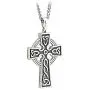 Mens Cross Necklace Silver 2 Sided 24 Inches Chain Made in Ireland Mens Cross Necklace Silver 2 Sided 24 Inches Chain Made in Ireland