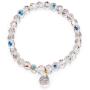 LADY COLOUR Jewelry Gifts for Mom, Pure Love 6.5 in Stretch Beads Bracelet Made with Crystals, Hypoallergenic Jewelry Gift Box Packing, for Your Shining Girl Birthday Gifts