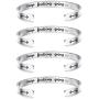 Sllaiss 4 Pcs Inspirational Bracelets Stainless Steel Cuff Bangle Bracelet for Women Men Engraved Motivational Friendship Encouragement Bracelet Graduation Gifts