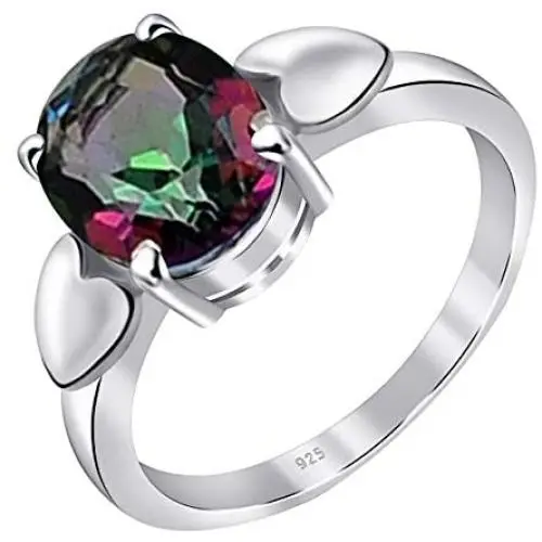 Multi Mystic Topaz, Brown Smoky Quartz, Red Garnet, Yellow Citrine, Blue Topaz 2.86 Ct Oval 925 Sterling Silver Solitaire Ring Easter Presents For Girls And Women By Orchid Jewelry Multi Mystic Topaz, Brown Smoky Quartz, Red Garnet, Yellow Citrine, Blue Topaz 2.86 Ct Oval 925 Sterling Silver Solitaire Ring Easter Presents For Girls And Women By Orchid Jewelry
