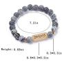 YINI 3 Pcs Natural Volcanic Stone Friendship Bracelets Handmade Beaded Stretch Bracelets