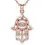 EUDORA Sterling Silver Hamsa Necklace Good Luck Vintage Fatima Hand Evil Eye Pendant, 18'' Chain (Rose Gold) EUDORA Sterling Silver Hamsa Necklace Good Luck Vintage Fatima Hand Evil Eye Pendant, 18'' Chain (Rose Gold)