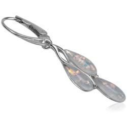 Sterling Silver Imitation Opal Dreams Leverback Earrings