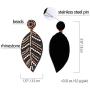 Vintage Leaf Drop Dangle Earrings, Boho Handmade Bead Statement Jewelry for Women Teen Girls