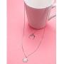 S925 Sterling Silver Moon Sun Double Layered Multilayer Choker Necklace for Women Lady