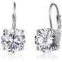 ECOLVANT Swarovski Crystal Earrings for Women Sterling Silver Earrings White Gold Plated Zirconia Leverback Dangle Earrings for Women Girls Birthday Party Fashion Drop Earrings