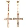 Cross Earrings for Mens Women Pave Cubic Zirconia Iced Out Earrings with Cross Sterling Silver/Black Metal/18K Gold Plated Cross Religious Jewelry Christian Baptism Gift