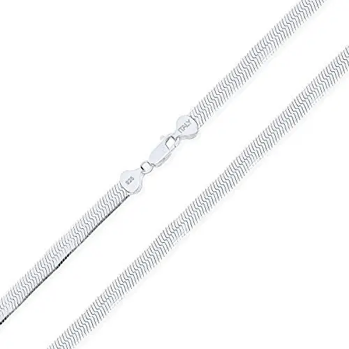 Thin Flat Flexible 925 Sterling Silver Magic Snake Herringbone Chain Necklace For Women Made In Italy 16 18 20 24 Inch Thin Flat Flexible 925 Sterling Silver Magic Snake Herringbone Chain Necklace For Women Made In Italy 16 18 20 24 Inch