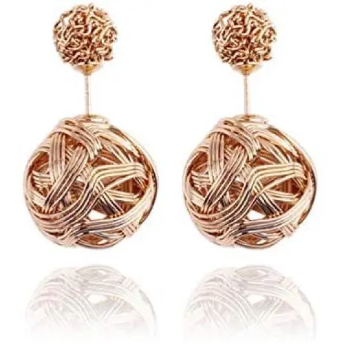Exaggerated Trendy Metal Winding Ball Dangle Earrings Geometric Irregular Round Ball Pendants Jewelry Exaggerated Trendy Metal Winding Ball Dangle Earrings Geometric Irregular Round Ball Pendants Jewelry