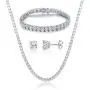 GEMSME 18K White Gold Plated Graduated Round Cubic Zirconia Tennis Necklace/Bracelet/Earrings Sets Pack of 3 GEMSME 18K White Gold Plated Graduated Round Cubic Zirconia Tennis Necklace/Bracelet/Earrings Sets Pack of 3