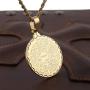Fuqimanman2020 Bible Verse Prayer Necklace Christian Jewelry Gold Stainless Steel Praying Hands Coin Medal Pendant | Silver Gold